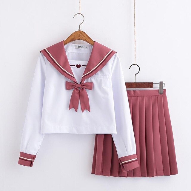 Students Long-sleeved School Uniforms Japan and Korea JK Uniforms Junior High School Boys and Girls Students Suit Coffee Colour