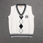 British Korean School Girl Sleeveless Sweater Vest School Uniforms V-neck Japanese Boys And Girls Students Korean Knitted Vest
