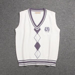 British Korean School Girl Sleeveless Sweater Vest School Uniforms V-neck Japanese Boys And Girls Students Korean Knitted Vest