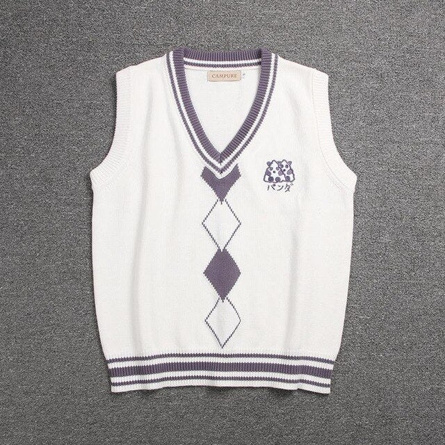 British Korean School Girl Sleeveless Sweater Vest School Uniforms V-neck Japanese Boys And Girls Students Korean Knitted Vest