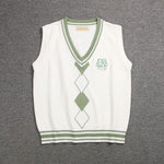 British Korean School Girl Sleeveless Sweater Vest School Uniforms V-neck Japanese Boys And Girls Students Korean Knitted Vest