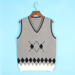 Autumn British School Girl Sleeveless Sweater Vest School Uniforms V-neck Japanese Boys And Girls Students Korean Knitted Vest