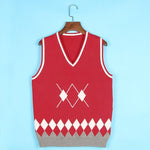 Autumn British School Girl Sleeveless Sweater Vest School Uniforms V-neck Japanese Boys And Girls Students Korean Knitted Vest