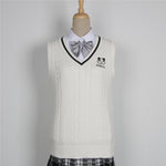 British Preppy School Girl Sleeveless Sweater Vest School Uniforms V-neck Japanese Boys And Girls Students Korean Knitted Vest
