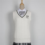 British Preppy School Girl Sleeveless Sweater Vest School Uniforms V-neck Japanese Boys And Girls Students Korean Knitted Vest