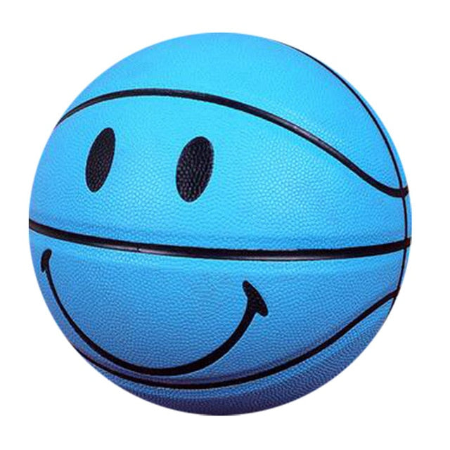 Smiley Basketball Ball Smiling Face Street Basket Ball Size 5/7 Professional Match Training Basketball Multicolor Gift for Boys
