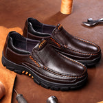 Newly Men's Genuine Leather Shoes Size 38-46 Head Leather Soft Anti-slip Driving Shoes Man Spring Business Dress Shoes