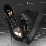 Off-Bound Men Ankle Boots High-cut Sneakers Basketball Shoes Leopard Platform Skate Sport Training Shoes Men Casual Shoes