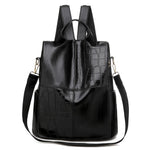 Female Backpacks PU leather Women Rucksack Large Capacity School College Bags Anti-theft Travel Backpack big Shoulder Bags black