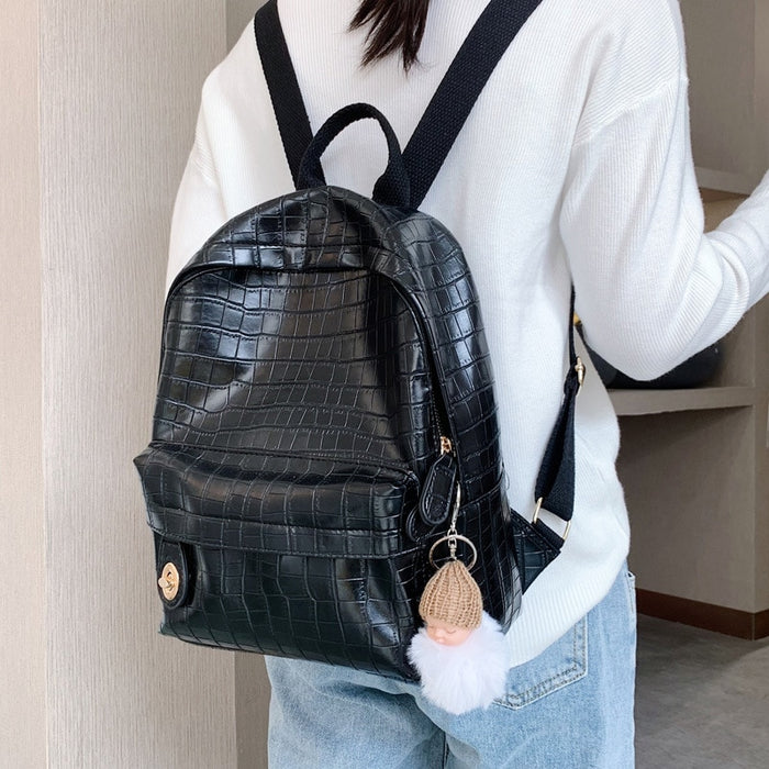 Fashion Alligator print women backpack Large capacity Casual  travel bags pu leather female Bagpack mochila Daypack school bags