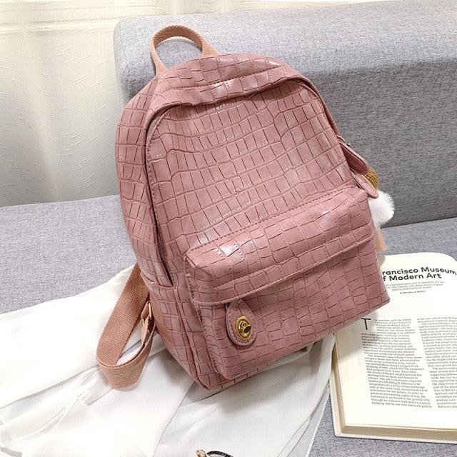 Fashion Alligator print women backpack Large capacity Casual  travel bags pu leather female Bagpack mochila Daypack school bags