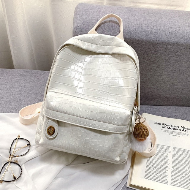 Fashion Alligator print women backpack Large capacity Casual  travel bags pu leather female Bagpack mochila Daypack school bags