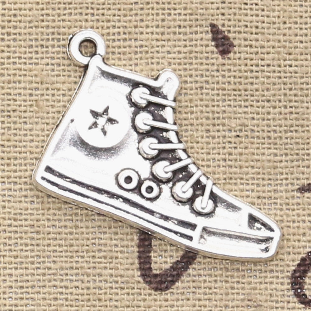 8pcs Charms Basketball Shoes 30x20mm Antique Pendant fit,Vintage Tibetan Bronze Silver color,DIY Handmade Jewelry