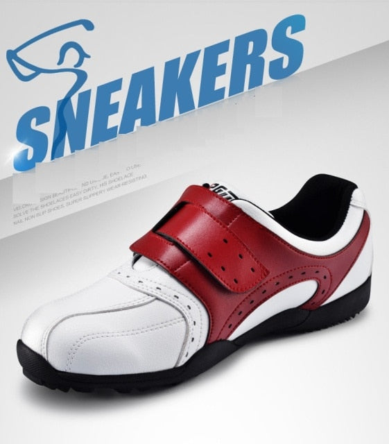 PGM Men Golf Shoes Breathable Cushioned Sneakers Spikesless Non-slip Sports Shoes Male Hook Loop Outdoor Walking Trainer