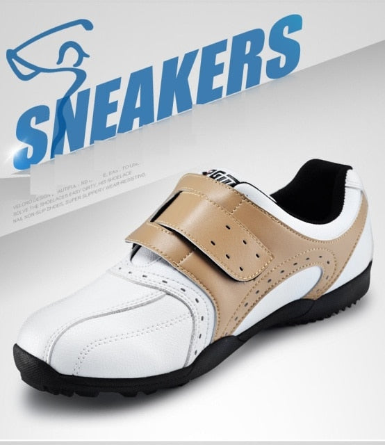 PGM Men Golf Shoes Breathable Cushioned Sneakers Spikesless Non-slip Sports Shoes Male Hook Loop Outdoor Walking Trainer
