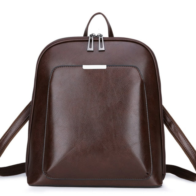 2021 New Vintage Backpack Women High Quality Pu Leather Travel Backpack Large Capacity School Bags for Girls Mochila Feminina