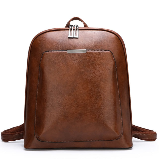 2021 New Vintage Backpack Women High Quality Pu Leather Travel Backpack Large Capacity School Bags for Girls Mochila Feminina