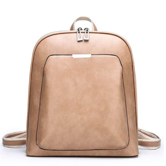 2021 New Vintage Backpack Women High Quality Pu Leather Travel Backpack Large Capacity School Bags for Girls Mochila Feminina