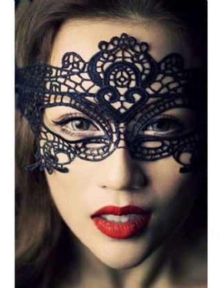 Comeondear 1 Piece Halloween Cosplay And Party Lace Eye Mask Sexy Lady Cutout Eye Mask For Masquerade Party  Fancy Dress Costume