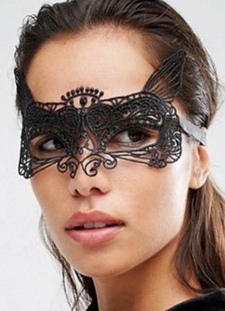 Comeondear 1 Piece Halloween Cosplay And Party Lace Eye Mask Sexy Lady Cutout Eye Mask For Masquerade Party  Fancy Dress Costume