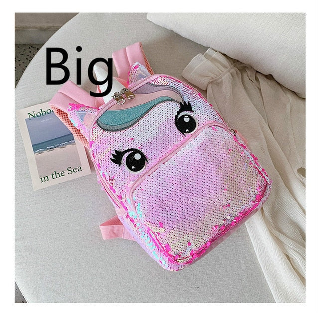 Unicorn Sequins Children's Backpack Kids School Bags for Teenage Girls Backpack Cartoon Cute Backpacks Large Mochila Infantil