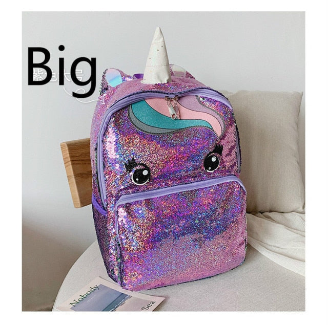 Unicorn Sequins Children's Backpack Kids School Bags for Teenage Girls Backpack Cartoon Cute Backpacks Large Mochila Infantil