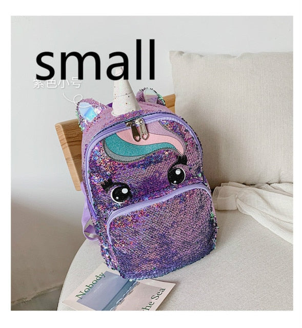 Unicorn Sequins Children's Backpack Kids School Bags for Teenage Girls Backpack Cartoon Cute Backpacks Large Mochila Infantil