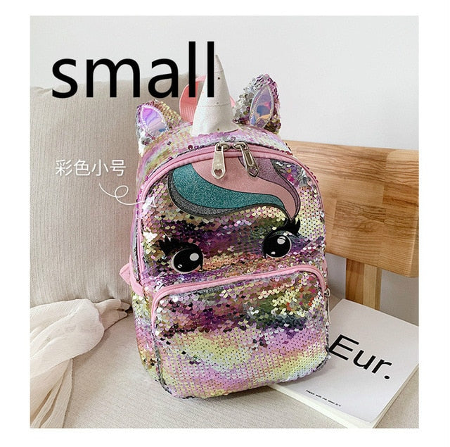 Unicorn Sequins Children's Backpack Kids School Bags for Teenage Girls Backpack Cartoon Cute Backpacks Large Mochila Infantil