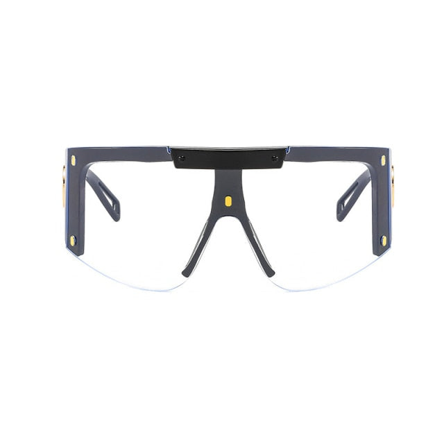 Men's Mask Goggles Sunglasses For Women Fashion One Piece Square Sun Glasses Men Oversized Ladies Eyeglasses UV400 oculos H146