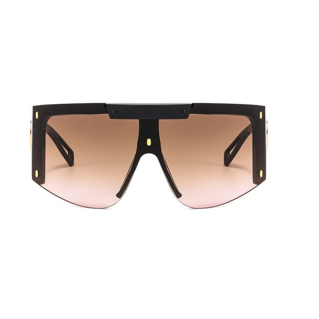 Men's Mask Goggles Sunglasses For Women Fashion One Piece Square Sun Glasses Men Oversized Ladies Eyeglasses UV400 oculos H146