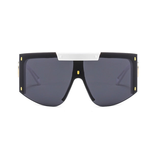 Men's Mask Goggles Sunglasses For Women Fashion One Piece Square Sun Glasses Men Oversized Ladies Eyeglasses UV400 oculos H146