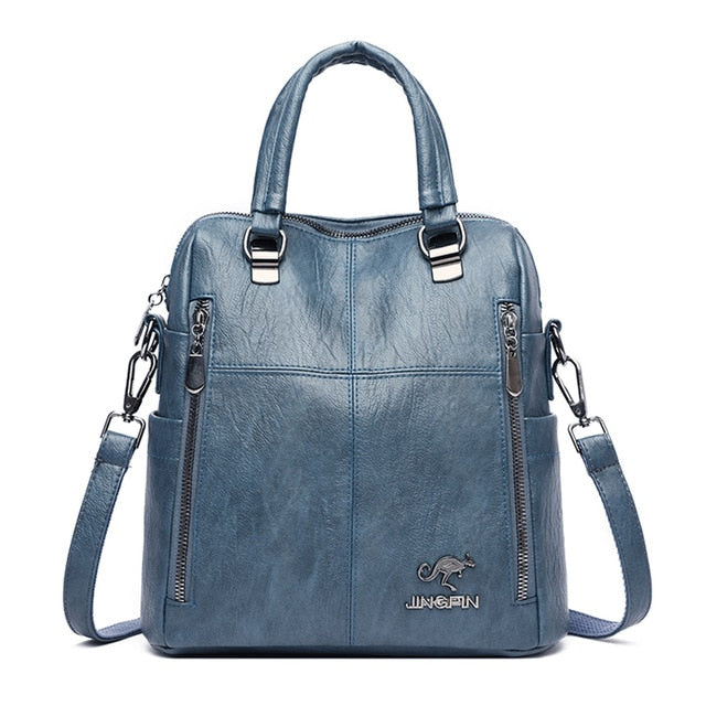 Back Pack Soft Leather Women Backpack Female Shoulder Bags for Women 2021 Travel Backpack Mochila School Bags for Teenage Girls