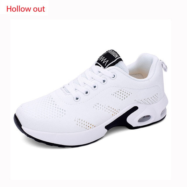 Fashion Lace Up Women Running Shoes Lightweight Sneakers Breathable Outdoor Sports Shoes Comfort Air Cushion Running Gym Shoes