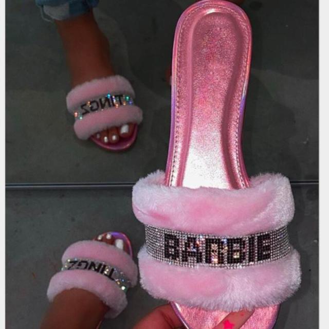 Rhinestone Sandals Women Summer 2021 Female Ladies Slippers Sandles Sandels Flats Shoes Woman Slides Luxury Designers Fashion