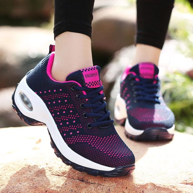 Large Size Air Cushion Women's Sneakers Lady Running Shoes for Women Shoes Sport Woman Platform Sports Shoes Woman Blue GMB-0257