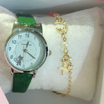 Girl Elementary School Student Fashion Watch Set Little Girl Cute Girl Watch Kids Watch Analog Children Quartz Electronic Watch