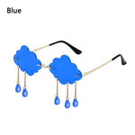 UV400 Trendy Tassel Sunglasses Fashion Retro Rimless Sun Glasses Steampunk Sunglasses Shades Funny Clouds Shaped Eyeglasses