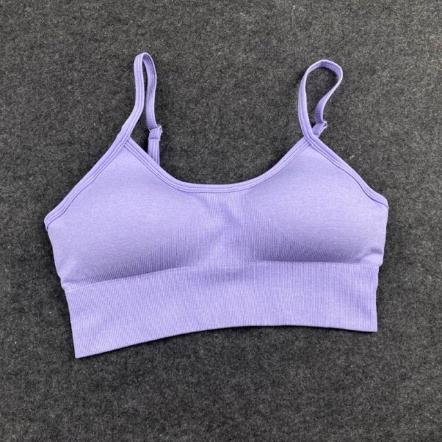 Nessaj Seamless Bra Women Gym Underwear Solid Women Fitness Tank Top Bras Athletic Vest Girl Shirt Sport Running Sports Wear