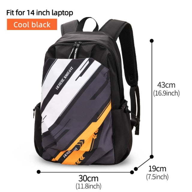 Heroic Knight Men Fashion Backpack 15.6inch Laptop Backpack Men Waterproof Travel Outdoor Backpack School Teenage Mochila Bag