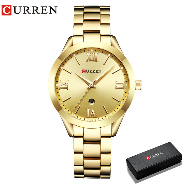 CURREN Gold Watch Women Watches Ladies 9007 Steel Women's Bracelet Watches Female Clock Relogio Feminino Montre Femme