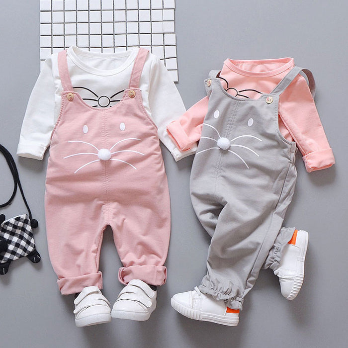 Newborn Baby Girls Clothes Sets Fashion Spring Suit T-shirt + Pants Suit Baby Girls Outside Wear Sports Suit Clothing Set