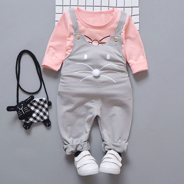 Newborn Baby Girls Clothes Sets Fashion Spring Suit T-shirt + Pants Suit Baby Girls Outside Wear Sports Suit Clothing Set