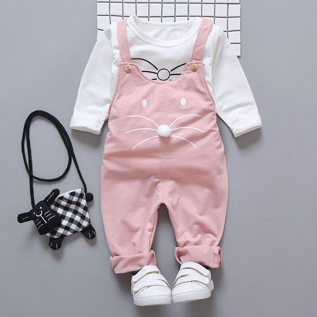 Newborn Baby Girls Clothes Sets Fashion Spring Suit T-shirt + Pants Suit Baby Girls Outside Wear Sports Suit Clothing Set