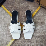 Designer Shoes Women Luxury 2021 Brand Logo Flat with  Slippers Shallow  Sandels for Women Summer  Plus Size 41 Ladies Slipper