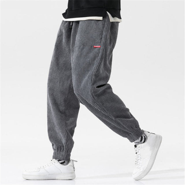 New Spring Men Trousers 2021 Elastic Waist Corduroy Pants Fashion Streetwear Outdoor Male Jogging Pants Pantalones Para Hombres