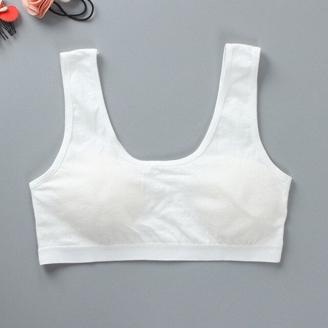 5pcs/Lot Cotton Young Girls Training Bra 8-18 Years Old Children Sports Wear Bras Teenage Undervest Adolescente Kids Camisoles