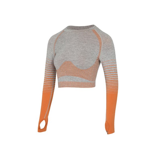 Breathable Yoga Woman Shirts Fitness Sports Crop Top Gym Seamless Top Workout Wear For Girl Energy Running Sports Shirts