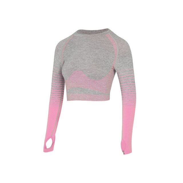 Breathable Yoga Woman Shirts Fitness Sports Crop Top Gym Seamless Top Workout Wear For Girl Energy Running Sports Shirts