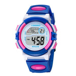 Navy Blue Camouflage Kids Watches LED Colorful Flash Digital Waterproof Alarm For Boys Girls Date Week Creative Children's Clock