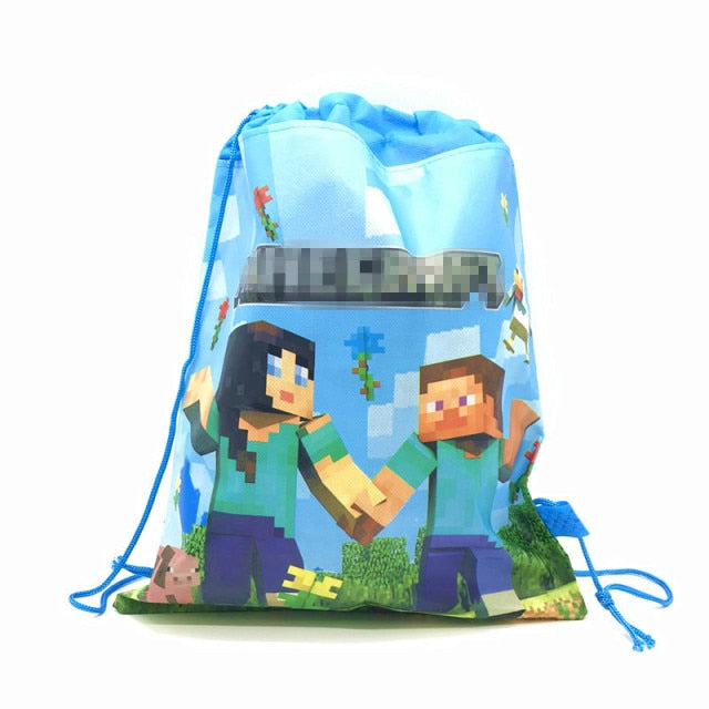 8/16/24/50PCS Unicorn Drawstring bag for Girls Travel Storage Package School Backpacks Children Birthday Party Favors skull bag